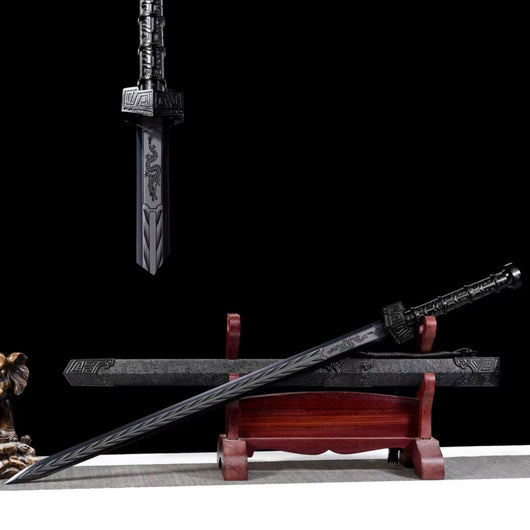 Espada Qin Clásica y Sable Primavera Bordado - Acero Manganeso Alto para Defensa - Image 4
