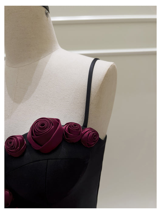 Falda Suspender Estilo Socialité Francesa con Cintura Ajustada y Flores - Image 21
