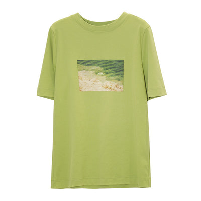 Playera de Algodón con Estampado de Pintura Artística para Mujer - Image 6