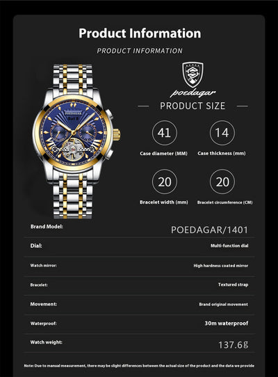 Reloj Automático Mecánico Impermeable Multifuncional para Hombre - Image 24