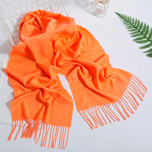 Bufanda Versátil Unisex con Borlas y Colores Sólidos - Image 22