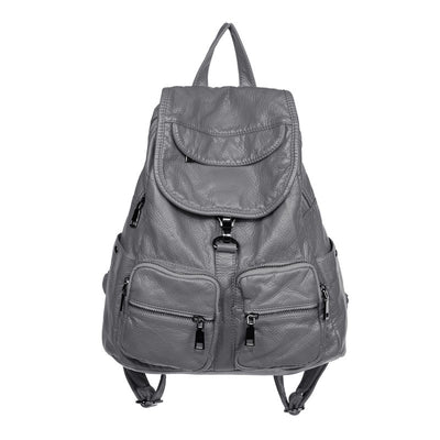 Mochila de Cuero Suave Versátil para Viajes y Uso Diario - Image 12