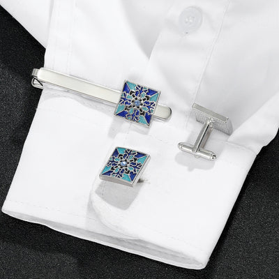 Gemelos Azules con Clip de Corbata - Accesorios Ejecutivos Unisex con Estuche de Regalo - Image 23