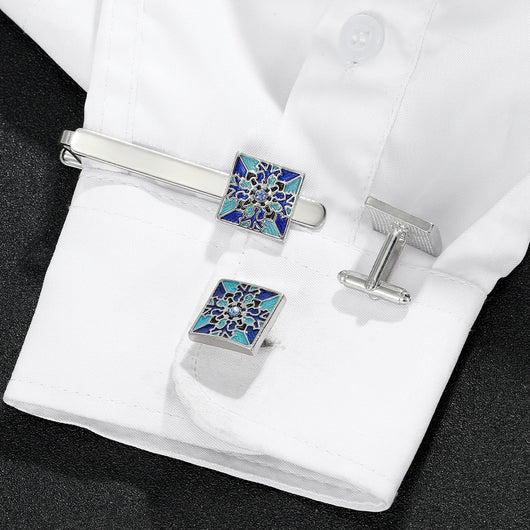 Gemelos Azules con Clip de Corbata - Accesorios Ejecutivos Unisex con Estuche de Regalo - Image 23