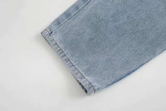 Pantalón Harem Denim Talle Alto con Estampa Ángel - Corte Suelto y Versátil - Image 22