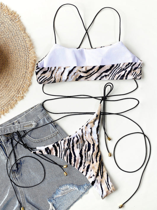 Bikini Estampado Leopardo Estilo Europeo Americano con Corte Moderno - Image 9