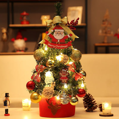 Árbol de Navidad Pequeño de Escritorio con Adornos Decorativos - Image 3