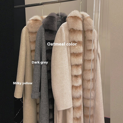Abrigo de Vellón de Alpaca con Cuello de Zorro Desmontable - Image 2