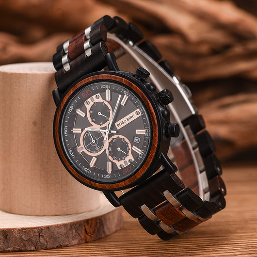 Reloj de Madera Cronógrafo Bobo Bird con Calendario Diario - Image 10