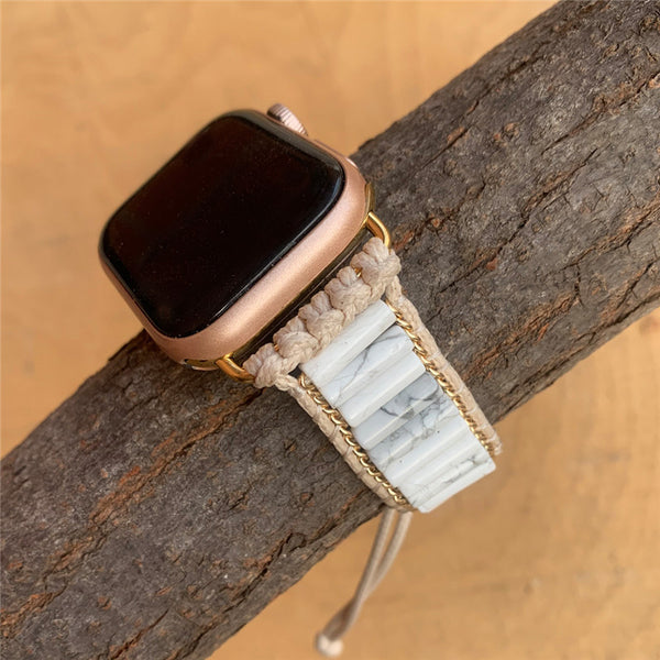 Correa de Reloj Tejida en Piedra Natural Blanca de Pino