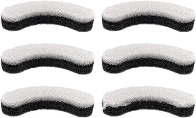 Twelve curved, multi-layered pet water fountain filters with white and dark gray layers, arranged on a white background. - Image 6