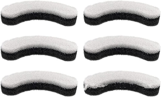 Twelve curved, multi-layered pet water fountain filters with white and dark gray layers, arranged on a white background. - Image 6
