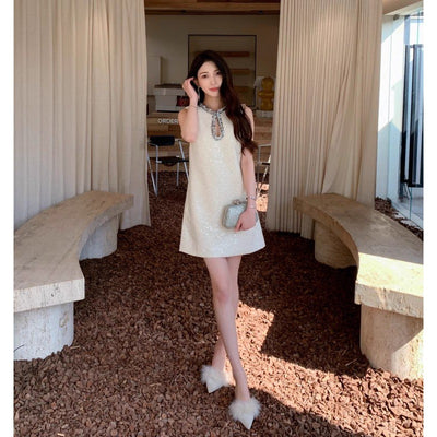 Vestido Sin Mangas con Lentejuelas y Cuello Redondo - Colección Primavera - Image 2