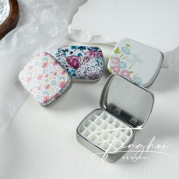 Paleta de Manicura Acuarela Portátil 24 Colores en Caja de Metal