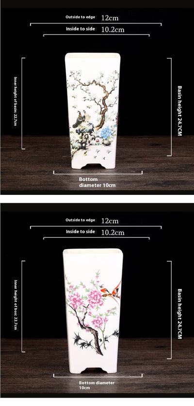 Maceta Cuadrada de Cerámica Esmaltada Púrpura con Diseño Moderno para Plantas - Image 18
