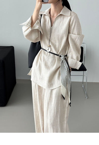 Conjunto de Blusa Casual y Pantalón Ancho con Cintura Elástica - Image 20