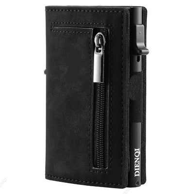 Billetera de Cuero con Patrón de Fibra de Carbono - Organizador Multifuncional para Hombre - Image 10