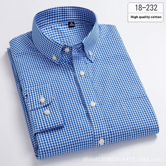 Camisa Casual de Algodón a Cuadros para Hombre - Manga Larga Transpirable Otoño - Image 5