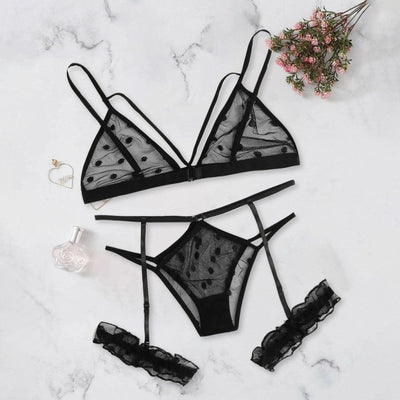 Conjunto Íntimo Sexy de Dos Piezas con Encaje Delicado - Image 11