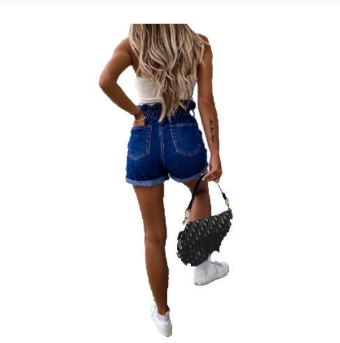 Shorts de Mezclilla con Cintura Elástica y Volantes - Image 5