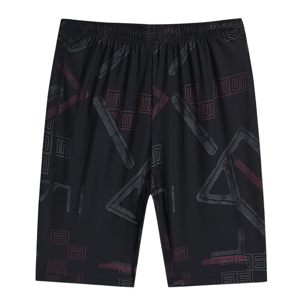 Shorts Deportivos Sueltos de Seda de Hielo con Estampado - Secado Rápido - Image 3