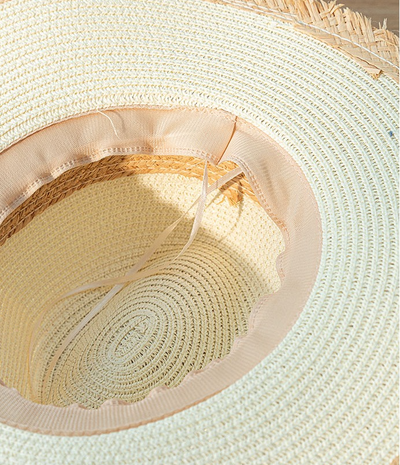 Sombrero de Paja Retro con Combinación de Colores y Protección Solar - Image 18