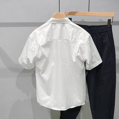 Camisa Colorblock de Manga Corta con Bolsillo para Hombre - Image 2