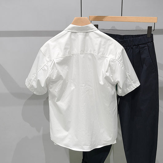 Camisa Colorblock de Manga Corta con Bolsillo para Hombre - Image 2