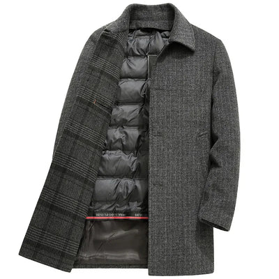 Abrigo de Lana para Hombre con Forro Desmontable de Plumón - Invierno Cálido y Versátil - Image 4