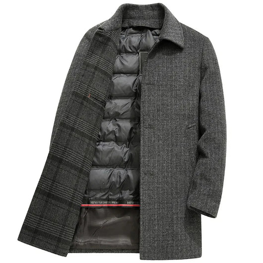 Abrigo de Lana para Hombre con Forro Desmontable de Plumón - Invierno Cálido y Versátil - Image 4