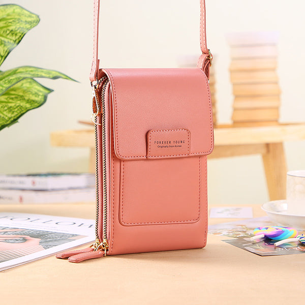 Bolsa Mensajera Táctil para Celular - Diseño Femenino Compacto