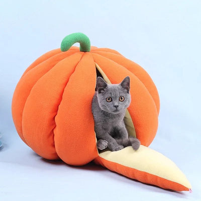 Cama Nido Cálida para Gatos - Casa Tipo Calabaza Cerrada con Bolsa de Dormir - Image 6