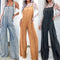 Jumpsuit Denim Vintage de Piernas Anchas con Tirantes