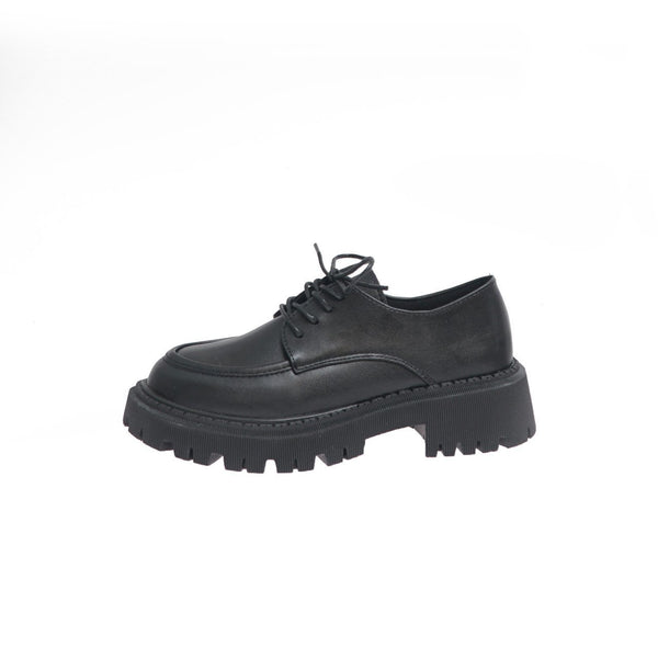 Zapatos de Cuero con Tacón Grueso y Suela Acolchada para Mujer
