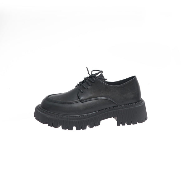 Zapatos de Cuero con Tacón Grueso y Suela Acolchada para Mujer