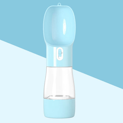 White and clear portable dog water dispenser with a built-in bowl and transparent water reservoir. - Image 24