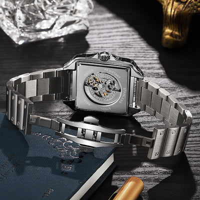 Reloj Automático de Diseño Cuadrado con Diamantes - Image 3