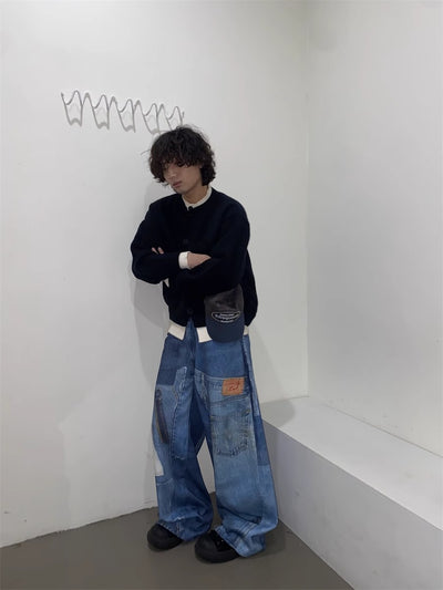 Jeans Rectos Sueltos Diseño Independiente Retro Americano para Hombre - Image 24