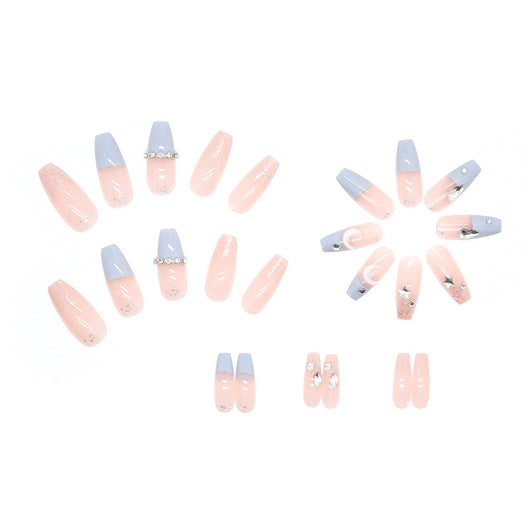 Uñas Postizas Diseño Estrellas y Luna - Image 3