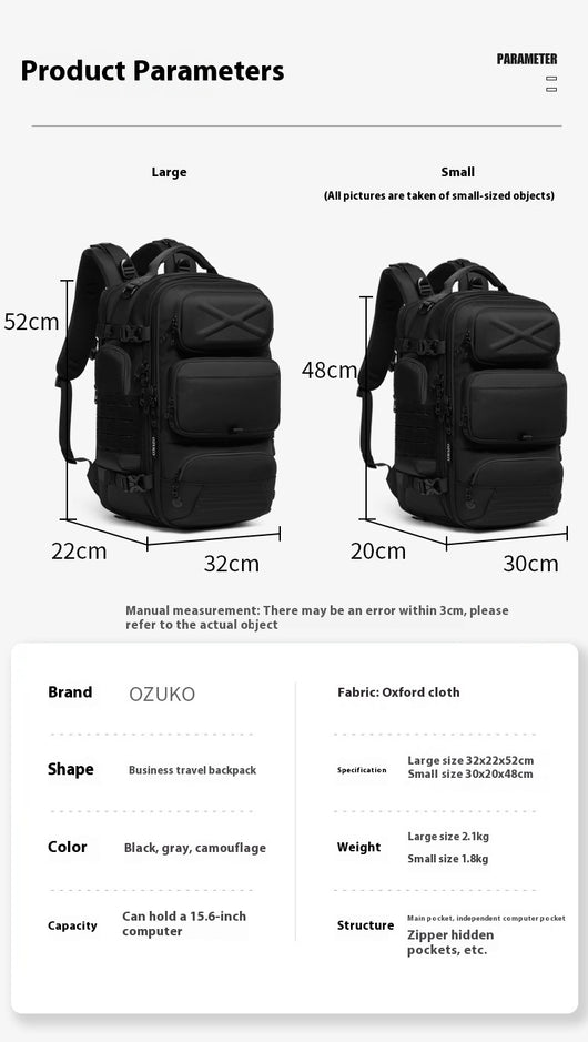 Mochila Multifuncional para Hombre - Viajes Cortos y Aventuras - Image 20