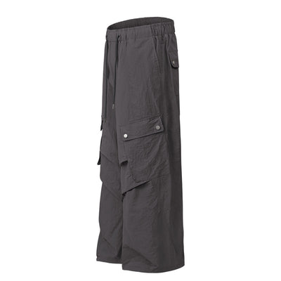Pantalones Cargo Overol con Cordón Ajustable - Estilo Urbano Holgado para Hombre - Image 8