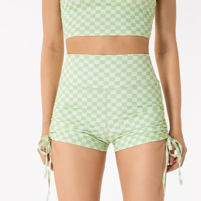 Shorts Deportivos Cintura Alta con Efecto Levantador y Diseño Cuadros - Image 3