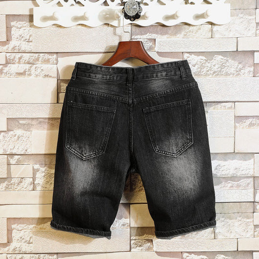Pantalones Cortos Denim Slim Rotos Hombre - Estilo Urbano Moderno - Image 9
