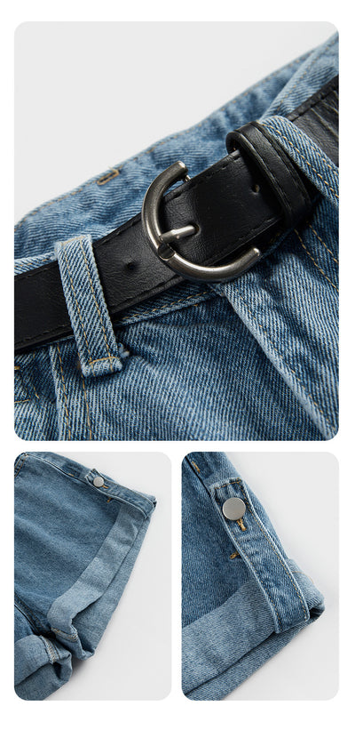 Shorts de Mezclilla Cintura Alta con Efecto Rizado - Image 16
