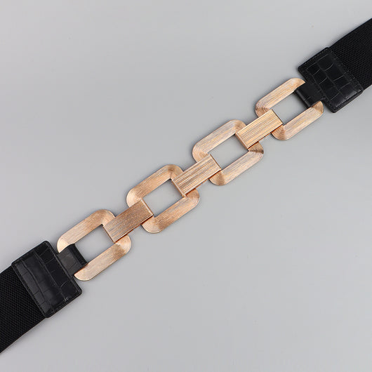 Cinturón Elástico Dorado y Negro con Cierre de Metal - Accesorio de Moda para Vestidos y Abrigos - Image 20