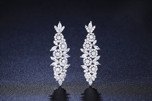 Conjunto de Joyería Nupcial con Circón Cobre: Collar y Aretes - Image 5