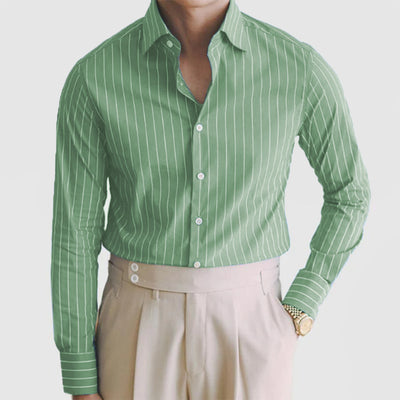 Cardigan Rayado para Hombre con Solapa y Manga Larga - Image 8