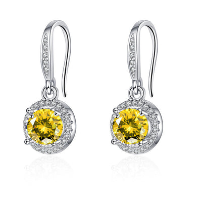 Aretes Moissanita Redondos de Cuatro Puntas - Image 19