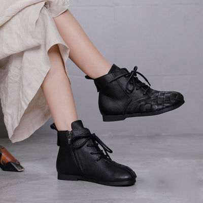 Botines Artesanales Tejidos a Mano con Suela Blanda y Cuero Suave - Image 11