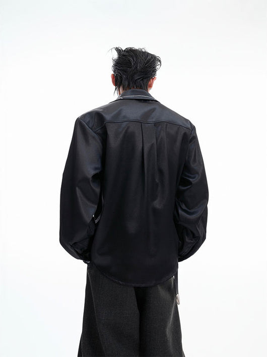 Blusa Corta de Satén Sedoso - Corte Amplio Perfecta para Commuters - Image 5